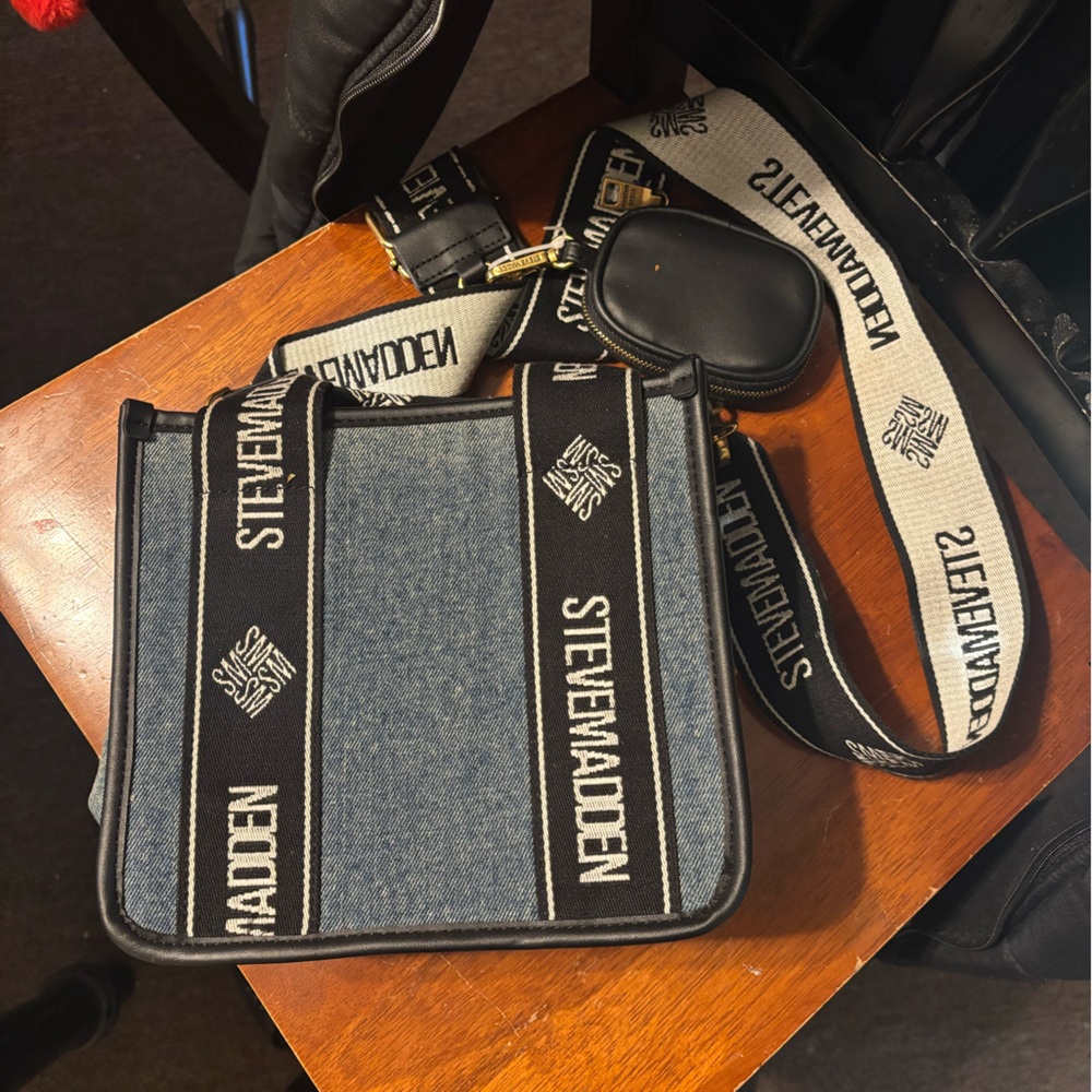 Steve Madden BWEBBER DENIM Crossbody Satchel Shoulder Bag